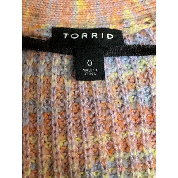 Torrid Multicolor Spacedye Knit Drop Shoulder Cardigan Sweater Size 0 Large - Picture 7 of 8